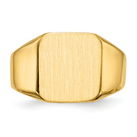 14k 12.5x13.0mm Open Back Mens Signet Ring-RS336