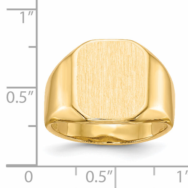 14k 13.0x15.5mm Open Back Mens Signet Ring-RS337