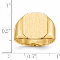 14k 13.0x15.5mm Open Back Mens Signet Ring-RS337
