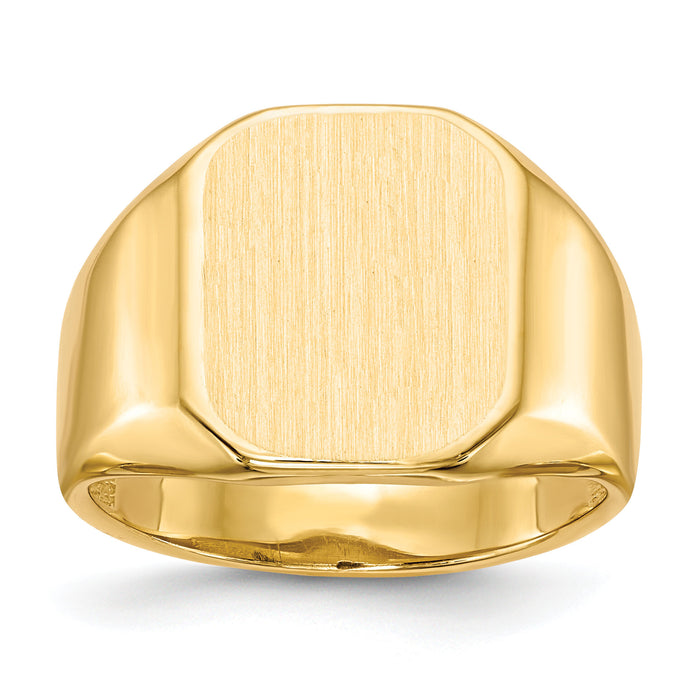 14k 13.0x15.5mm Open Back Mens Signet Ring-RS337