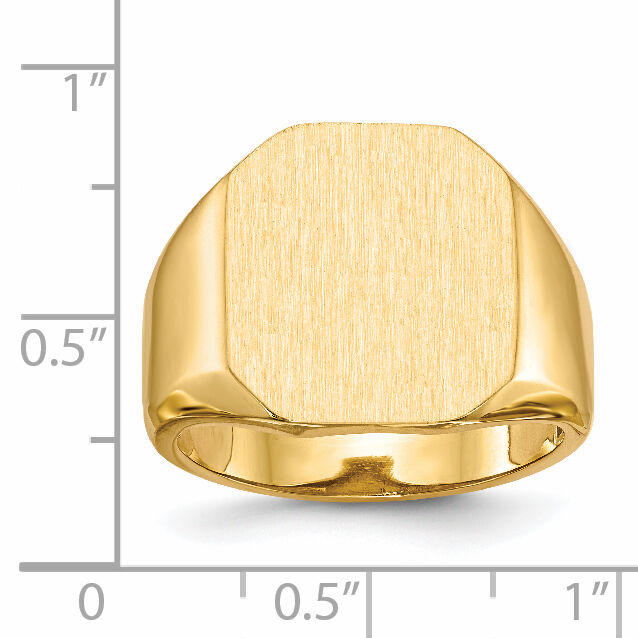 14k 15.0x17.0mm Open Back Mens Signet Ring-RS338