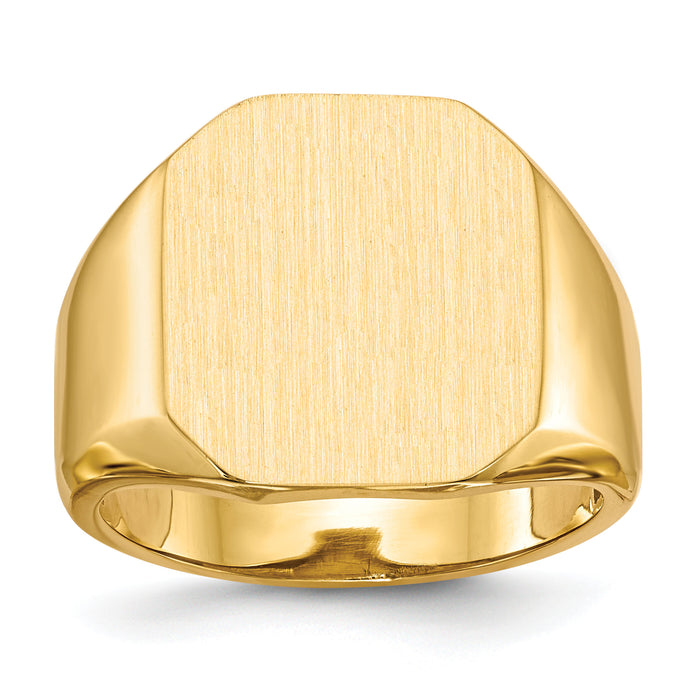 14k 15.0x17.0mm Open Back Mens Signet Ring-RS338