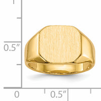 14k 12.5x11.0mm Closed Back Signet Ring-RS340