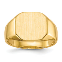 14k 12.5x11.0mm Closed Back Signet Ring-RS340