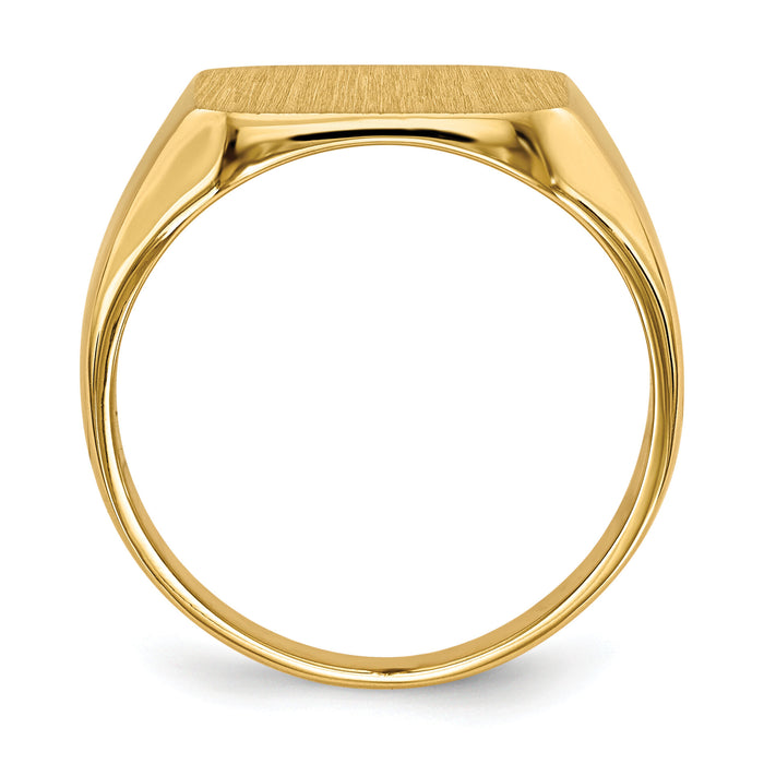 14k 13.0mm x14.0mm Closed Back Mens Signet Ring-RS341