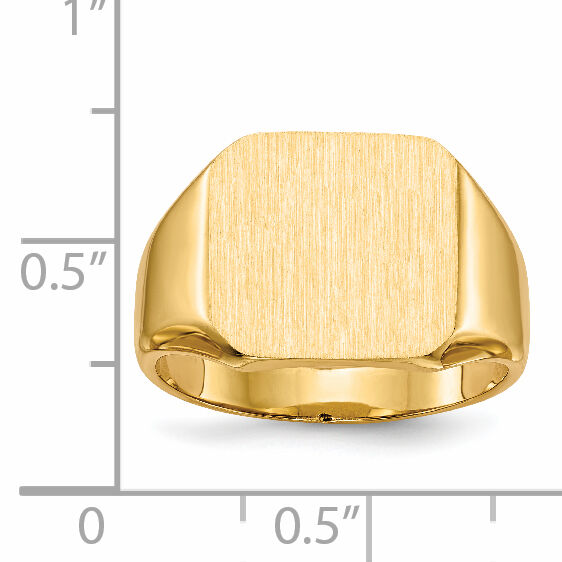 14k 13.0mm x14.0mm Closed Back Mens Signet Ring-RS341