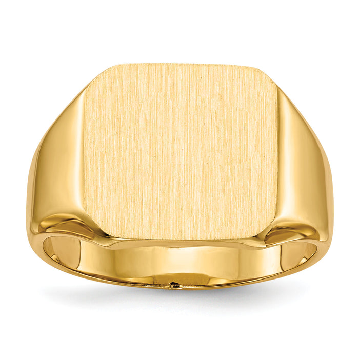 14k 13.0mm x14.0mm Closed Back Mens Signet Ring-RS341