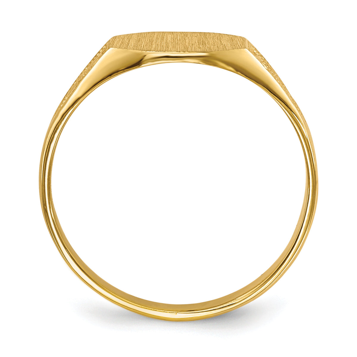 14k 8.5x7.0mm Closed Back Signet Ring-RS342