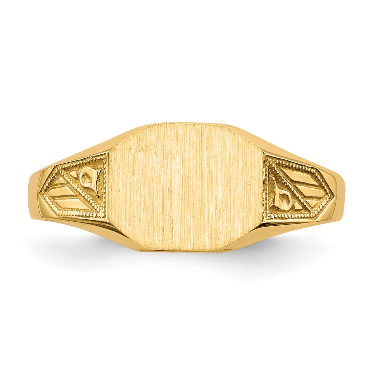 14k 8.5x7.0mm Closed Back Signet Ring-RS342