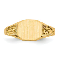 14k 8.5x7.0mm Closed Back Signet Ring-RS342