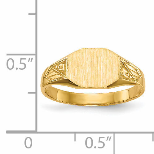 14k 8.5x7.0mm Closed Back Signet Ring-RS342