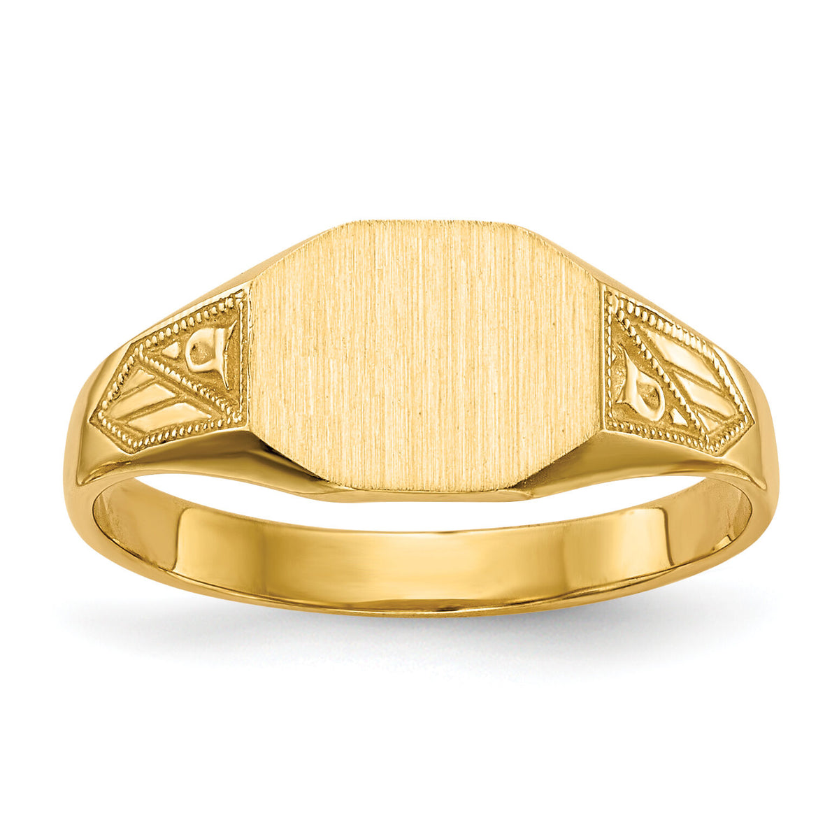 14k 8.5x7.0mm Closed Back Signet Ring-RS342