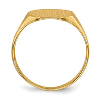14k 11.0x9.0mm Closed Back Signet Ring-RS343
