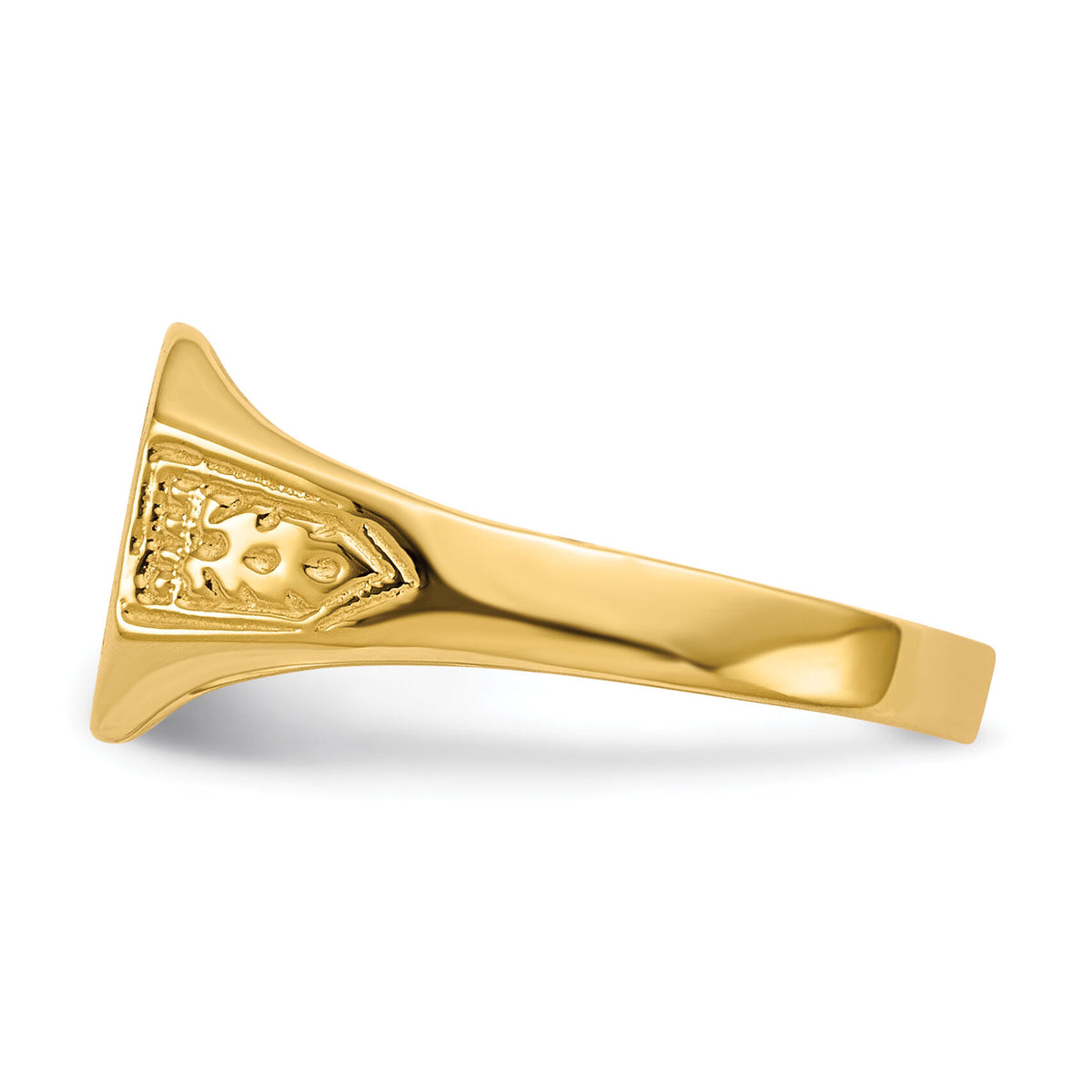 14k 11.0x9.0mm Closed Back Signet Ring-RS343