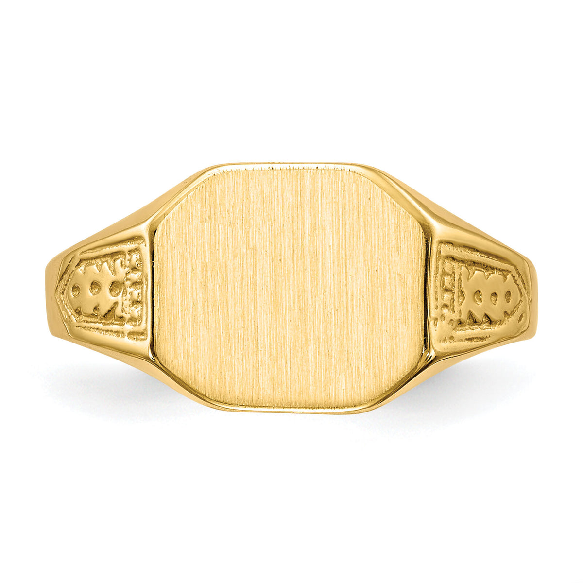 14k 11.0x9.0mm Closed Back Signet Ring-RS343