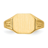14k 11.0x9.0mm Closed Back Signet Ring-RS343