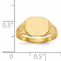 14k 11.0x9.0mm Closed Back Signet Ring-RS343