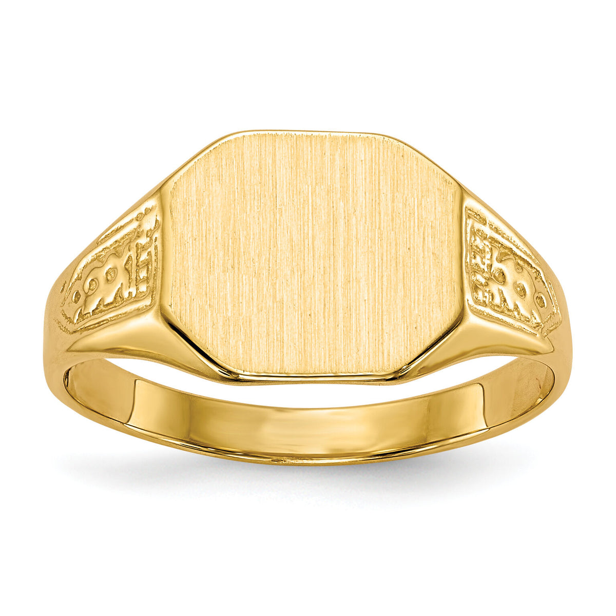 14k 11.0x9.0mm Closed Back Signet Ring-RS343