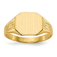 14k 11.0x9.0mm Closed Back Signet Ring-RS343
