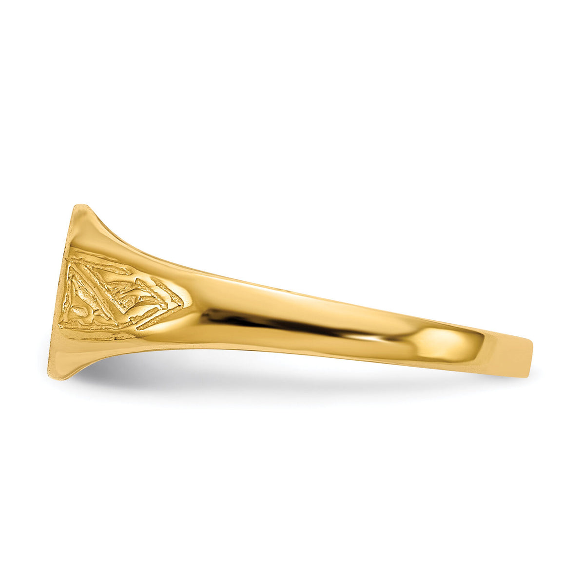 14k 8.5x7.0mm Open Back Signet Ring-RS345
