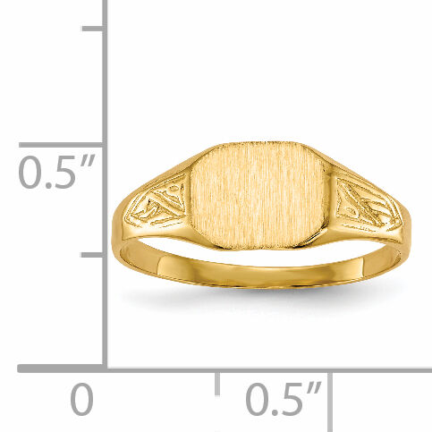 14k 8.5x7.0mm Open Back Signet Ring-RS345