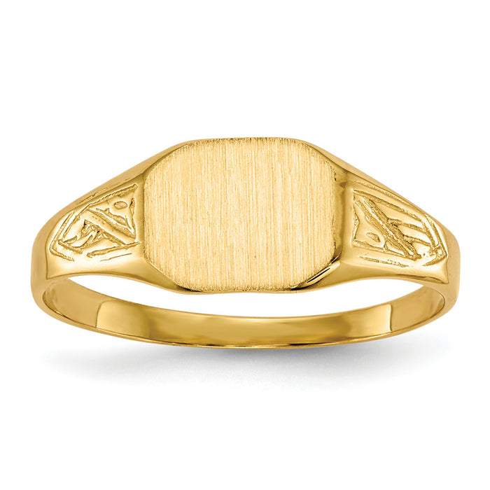 14k 8.5x7.0mm Open Back Signet Ring-RS345