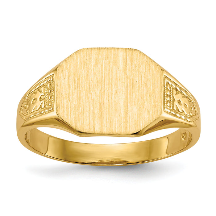 14k 11.0x9.0mm Open Back Signet Ring-RS346