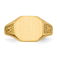 14k 11.0x9.0mm Open Back Signet Ring-RS347