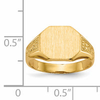 14k 11.0x9.0mm Open Back Signet Ring-RS347
