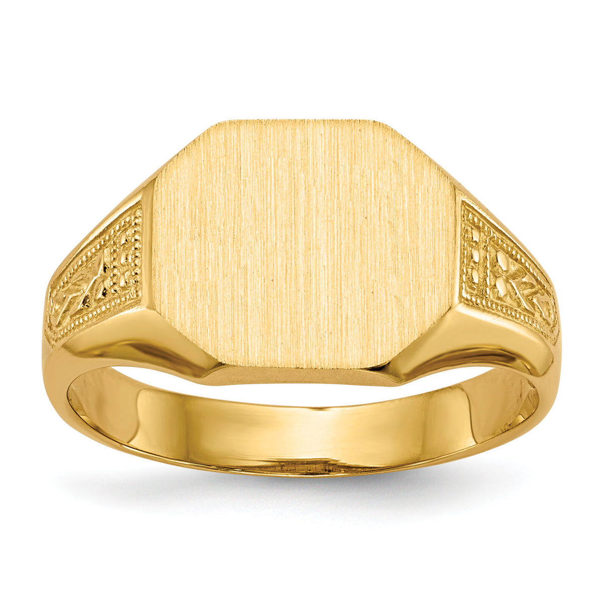 14k 11.0x9.0mm Open Back Signet Ring-RS347