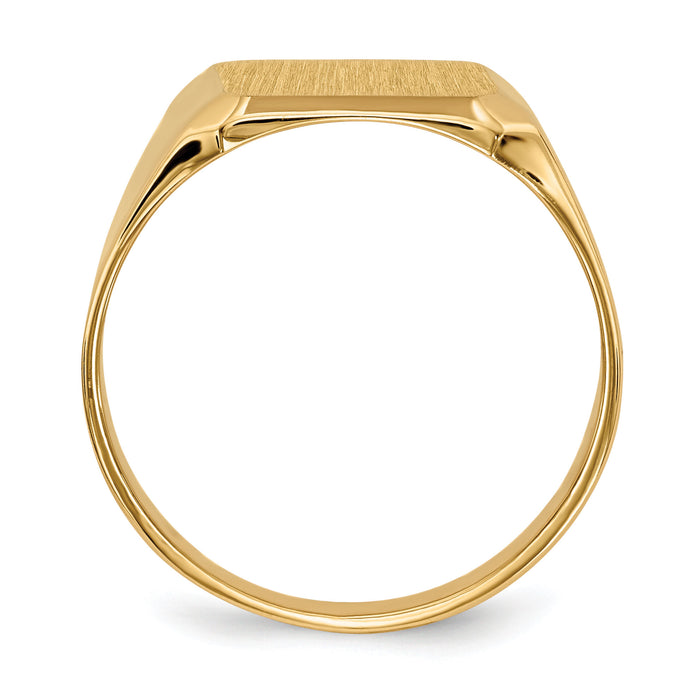 14k 12.5x15.0mm Closed Back Mens Signet Ring-RS353