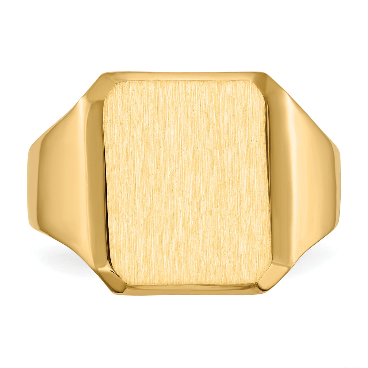 14k 12.5x15.0mm Closed Back Mens Signet Ring-RS353