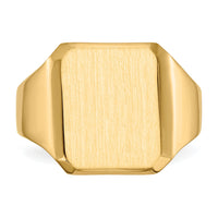 14k 12.5x15.0mm Closed Back Mens Signet Ring-RS353