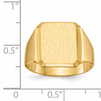 14k 12.5x15.0mm Closed Back Mens Signet Ring-RS353