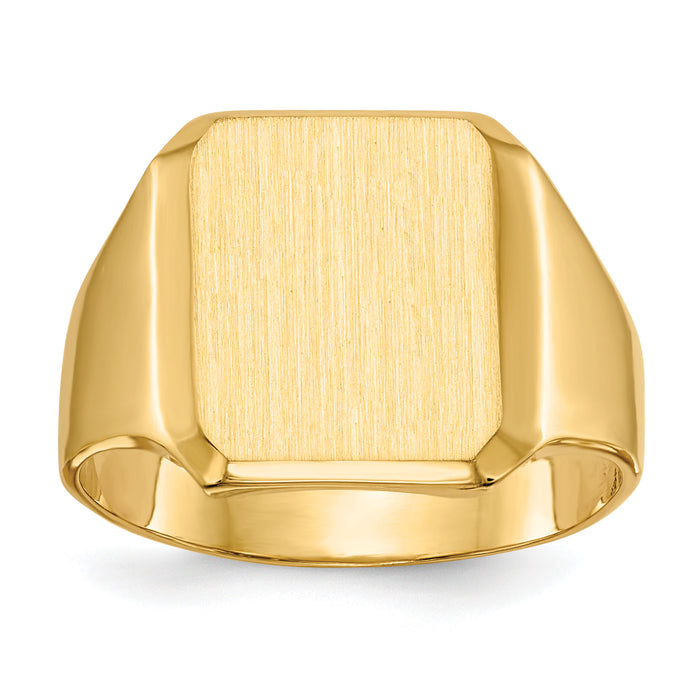 14k 12.5x15.0mm Closed Back Mens Signet Ring-RS353