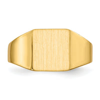 14k 8.5x9.0mm Closed Back Signet Ring-RS358