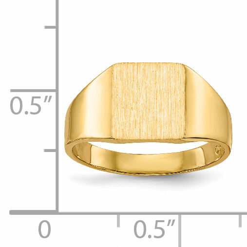 14k 8.5x9.0mm Closed Back Signet Ring-RS358