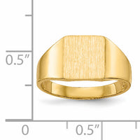 14k 8.5x9.0mm Closed Back Signet Ring-RS358