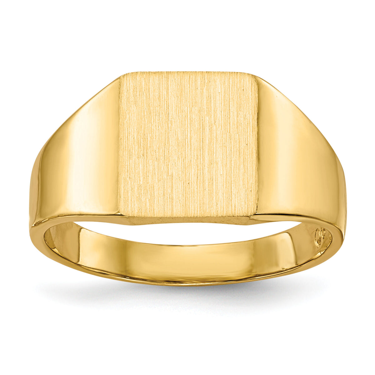 14k 8.5x9.0mm Closed Back Signet Ring-RS358