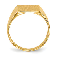 14k 11.0x11.5mm Closed Back Signet Ring-RS358A
