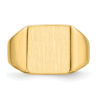 14k 11.0x11.5mm Closed Back Signet Ring-RS358A