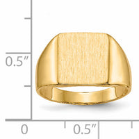 14k 11.0x11.5mm Closed Back Signet Ring-RS358A