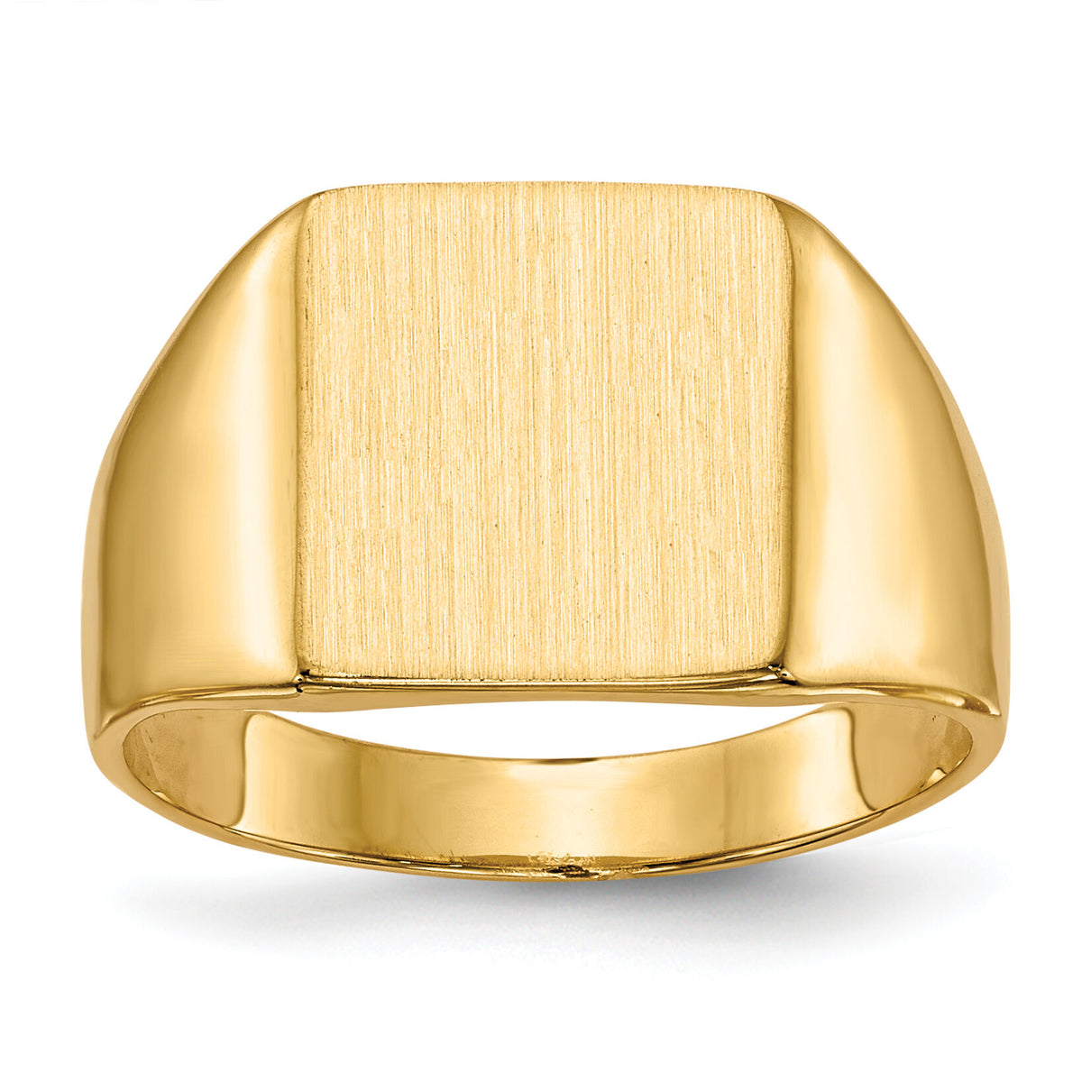 14k 11.0x11.5mm Closed Back Signet Ring-RS358A