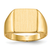 14k 11.0x11.5mm Closed Back Signet Ring-RS358A