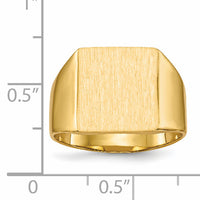 14k 12.0x13.0mm Closed Back Mens Signet Ring-RS359