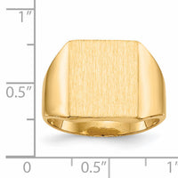 14k 13.5x15.0mm Closed Back Mens Signet Ring-RS360