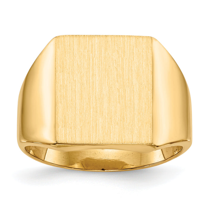 14k 13.5x15.0mm Closed Back Mens Signet Ring-RS360