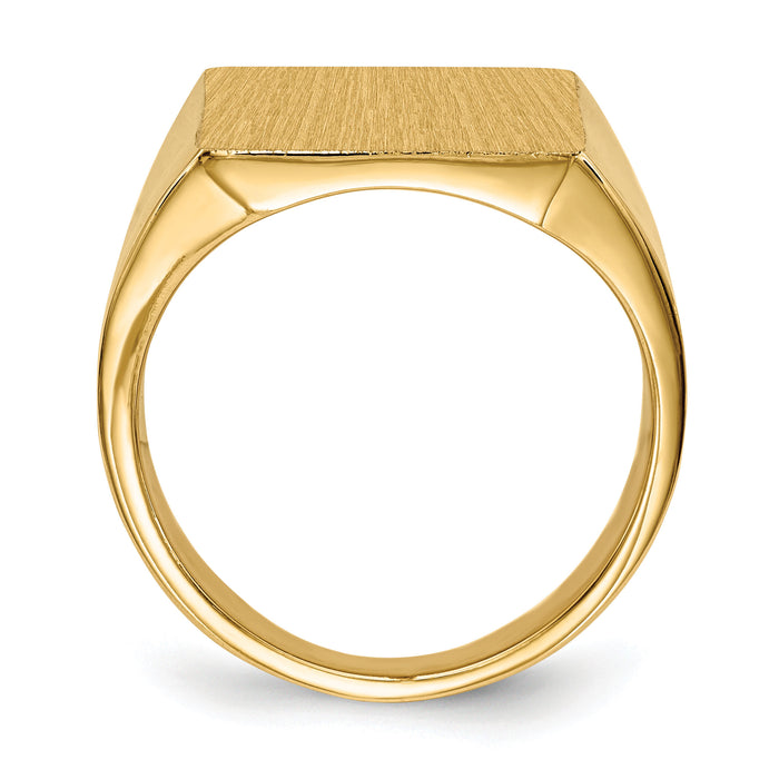 14k 15.0x17.0.0mm Closed Back Mens Signet Ring-RS361