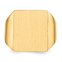 14k 15.0x17.0.0mm Closed Back Mens Signet Ring-RS361