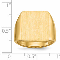 14k 15.0x17.0.0mm Closed Back Mens Signet Ring-RS361